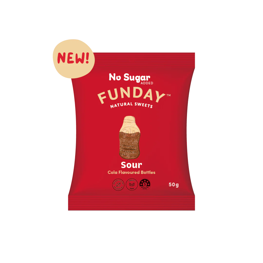 Funday Sugar Free Sour Cola Gummy Bottles 50g | Low Carb – Keto Direct